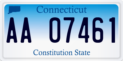 CT license plate AA07461