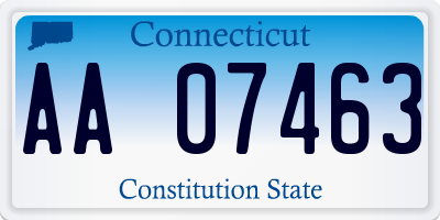 CT license plate AA07463