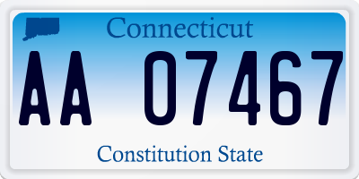 CT license plate AA07467