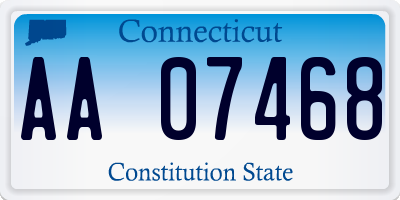 CT license plate AA07468