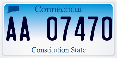 CT license plate AA07470