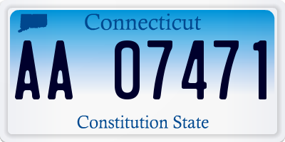 CT license plate AA07471