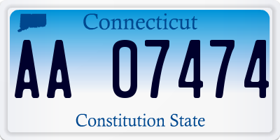 CT license plate AA07474