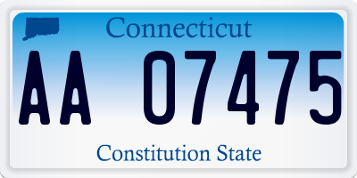 CT license plate AA07475