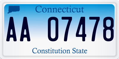 CT license plate AA07478