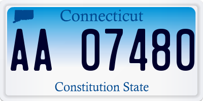 CT license plate AA07480