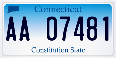 CT license plate AA07481