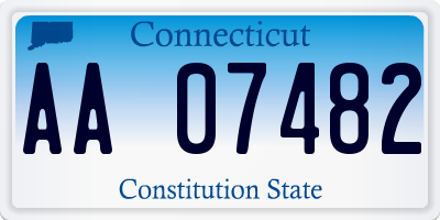 CT license plate AA07482