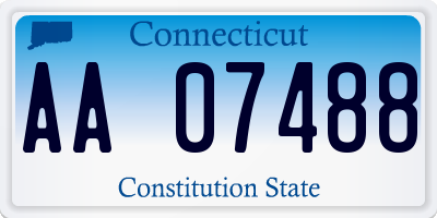 CT license plate AA07488