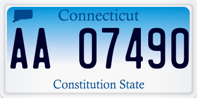 CT license plate AA07490