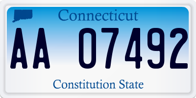 CT license plate AA07492