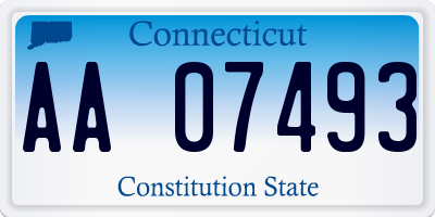 CT license plate AA07493