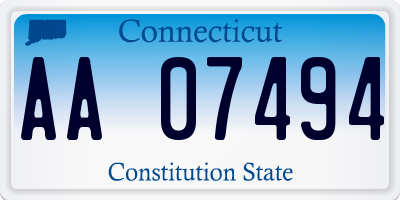 CT license plate AA07494