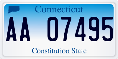 CT license plate AA07495