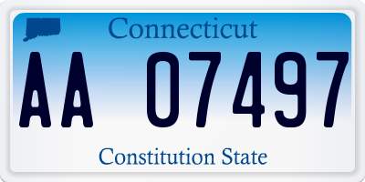 CT license plate AA07497