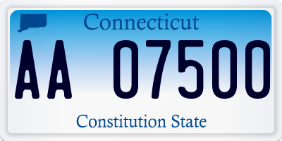 CT license plate AA07500