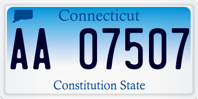 CT license plate AA07507