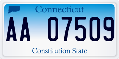 CT license plate AA07509