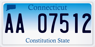 CT license plate AA07512