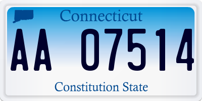 CT license plate AA07514