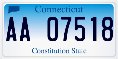 CT license plate AA07518