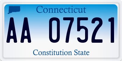 CT license plate AA07521