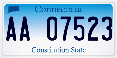 CT license plate AA07523