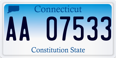 CT license plate AA07533