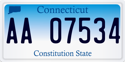 CT license plate AA07534