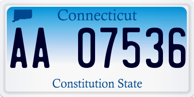 CT license plate AA07536