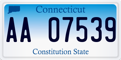 CT license plate AA07539