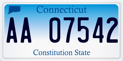 CT license plate AA07542