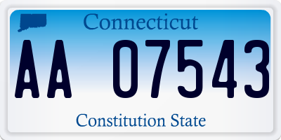 CT license plate AA07543