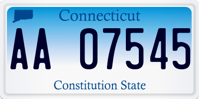 CT license plate AA07545