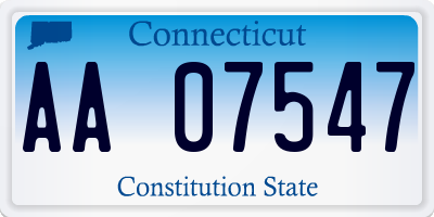 CT license plate AA07547