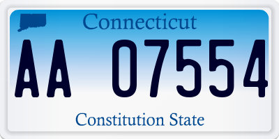 CT license plate AA07554