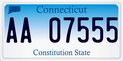 CT license plate AA07555