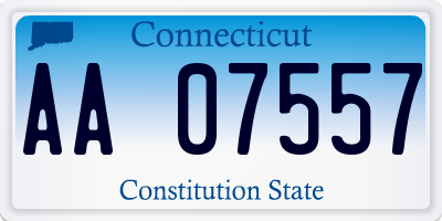 CT license plate AA07557