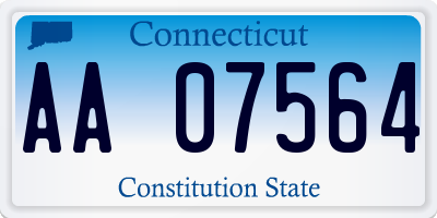 CT license plate AA07564