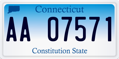 CT license plate AA07571