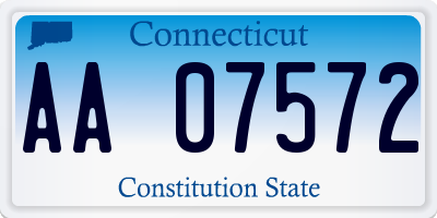 CT license plate AA07572