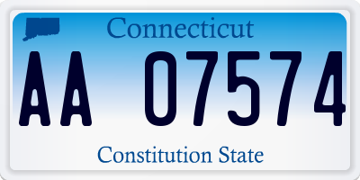 CT license plate AA07574