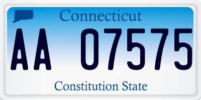 CT license plate AA07575