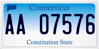 CT license plate AA07576