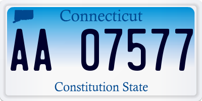 CT license plate AA07577