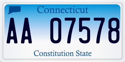 CT license plate AA07578