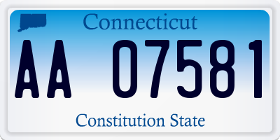 CT license plate AA07581