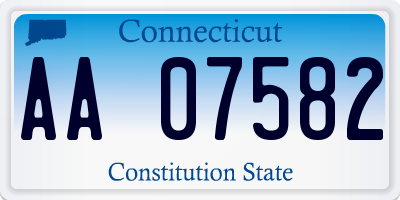 CT license plate AA07582