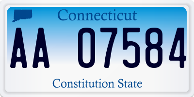 CT license plate AA07584