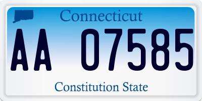 CT license plate AA07585